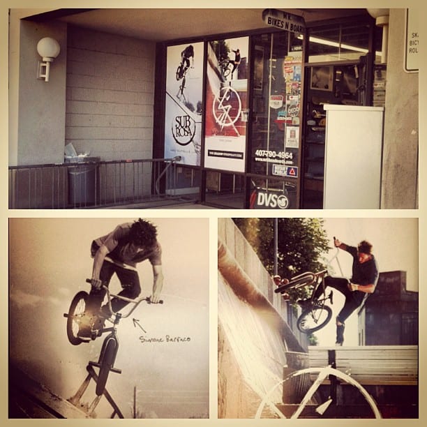 Subrosa and Shadow front windows Mr. Bikes n Boards