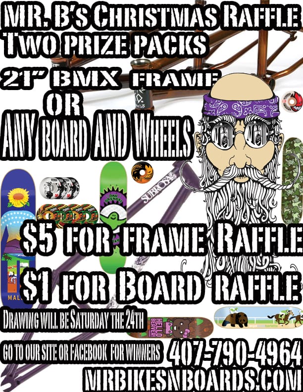 Christmas Raffle 5 Frame and 1 Board Mr. Bikes n Boards
