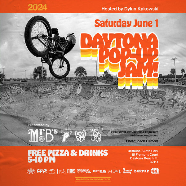 Daytona POP up JAM at Bethune Skatepark Saturday June 1st 2024