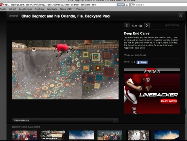 ESPN Gallery, Backyard pool session