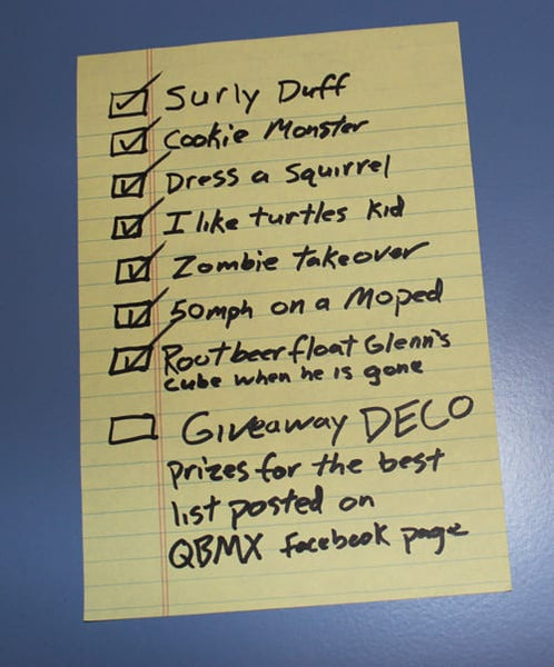 QBMX/Deco. give away