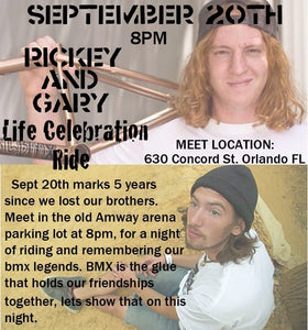 Rickey and Gary ride September 20th 8pm