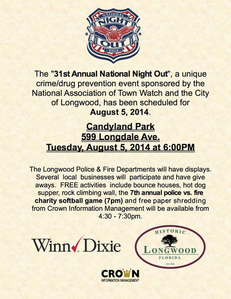 31st annual night out Longwood Candyland