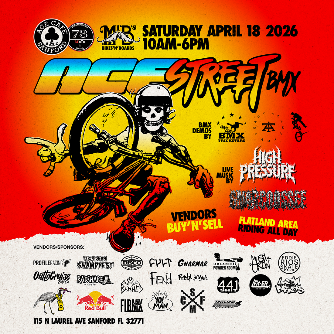 ACE STREET BMX JAM SATURDAY APRIL 18TH 10-6PM SANFORD