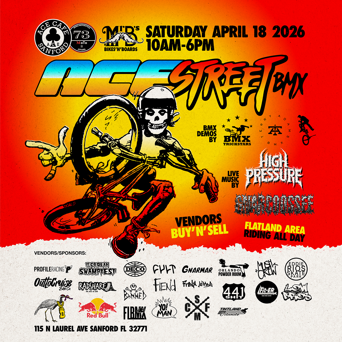 ACE STREET BMX JAM SATURDAY APRIL 18TH 10-6PM SANFORD