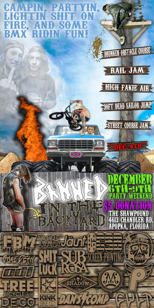 Banned in the Backyard and SPOT roast flyers