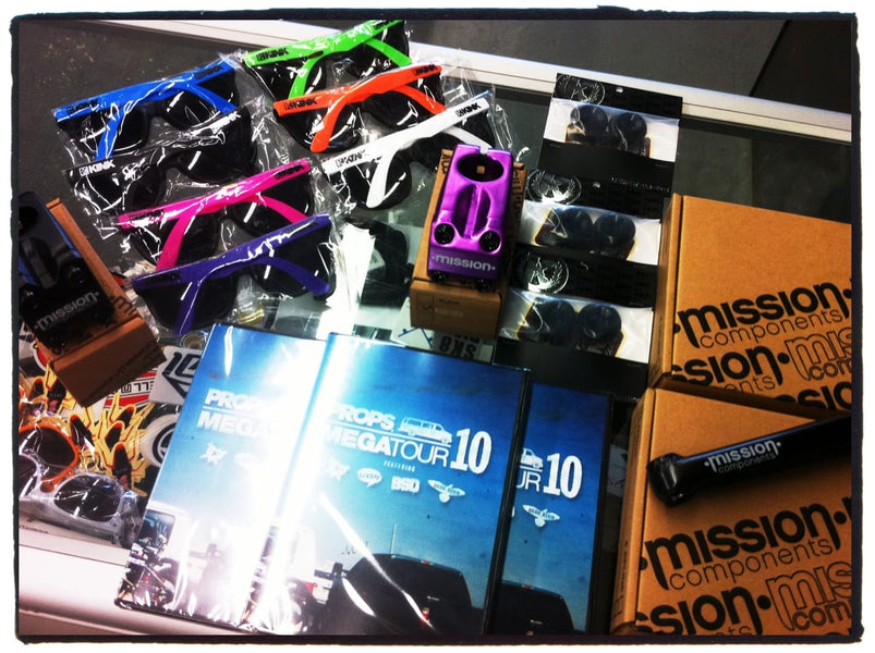 NEW Stuff...check it out, stems, sunglasses, metal bar ends, and Mega Tour DVD