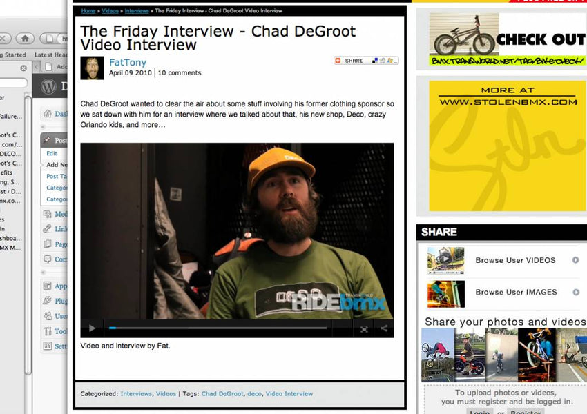 Chad DeGroot Interview on Transworld telling some people they suck ass + Bone Deth premier