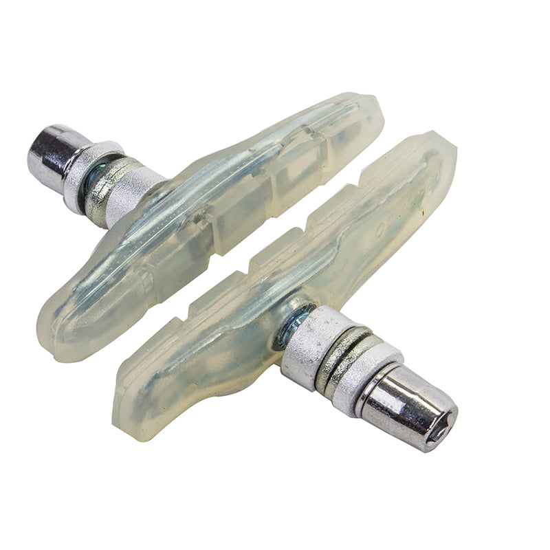 CLEAR BRAKE PADS BMX CHROME POLES