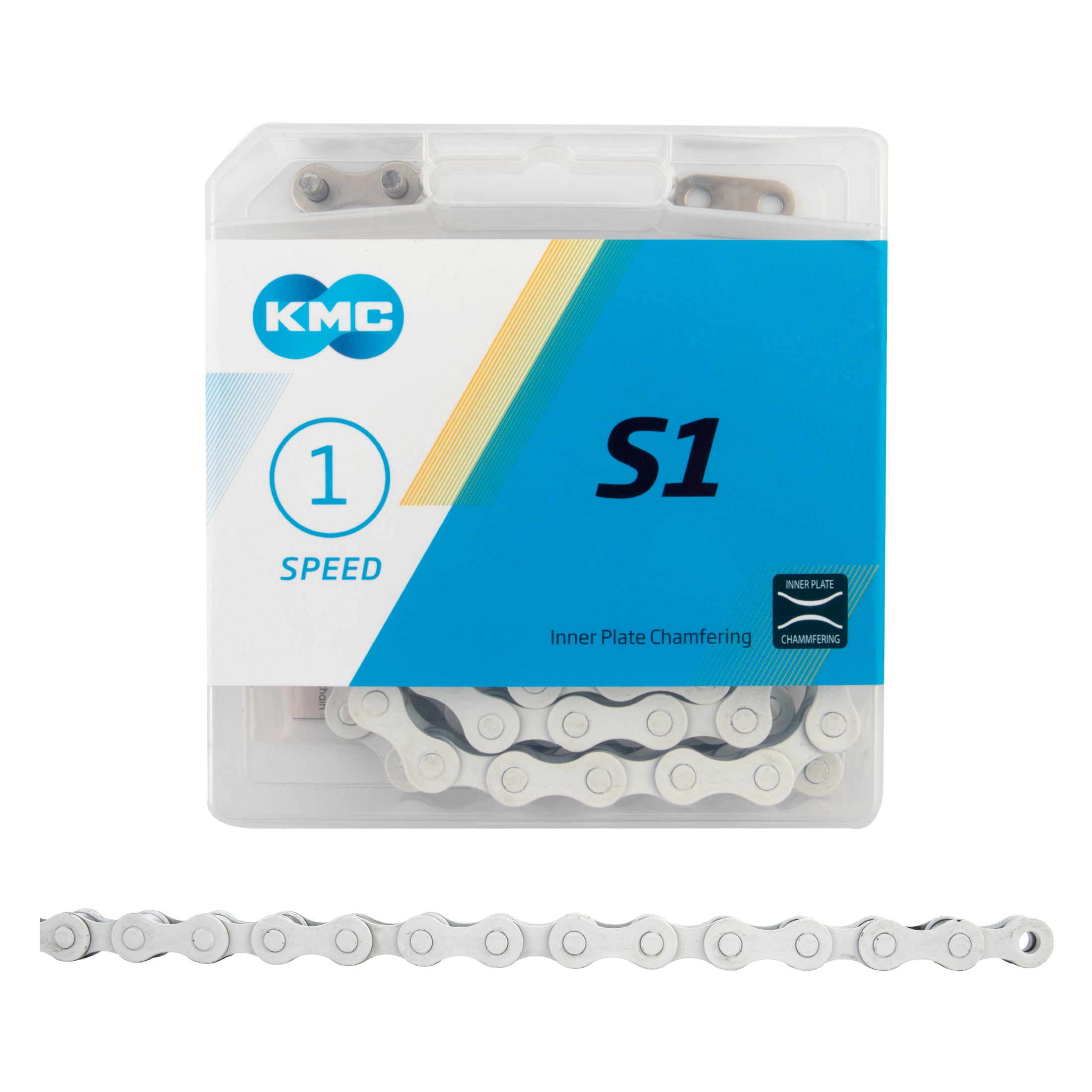 KMC S1 FULL LINK WHITE CHAIN BMX