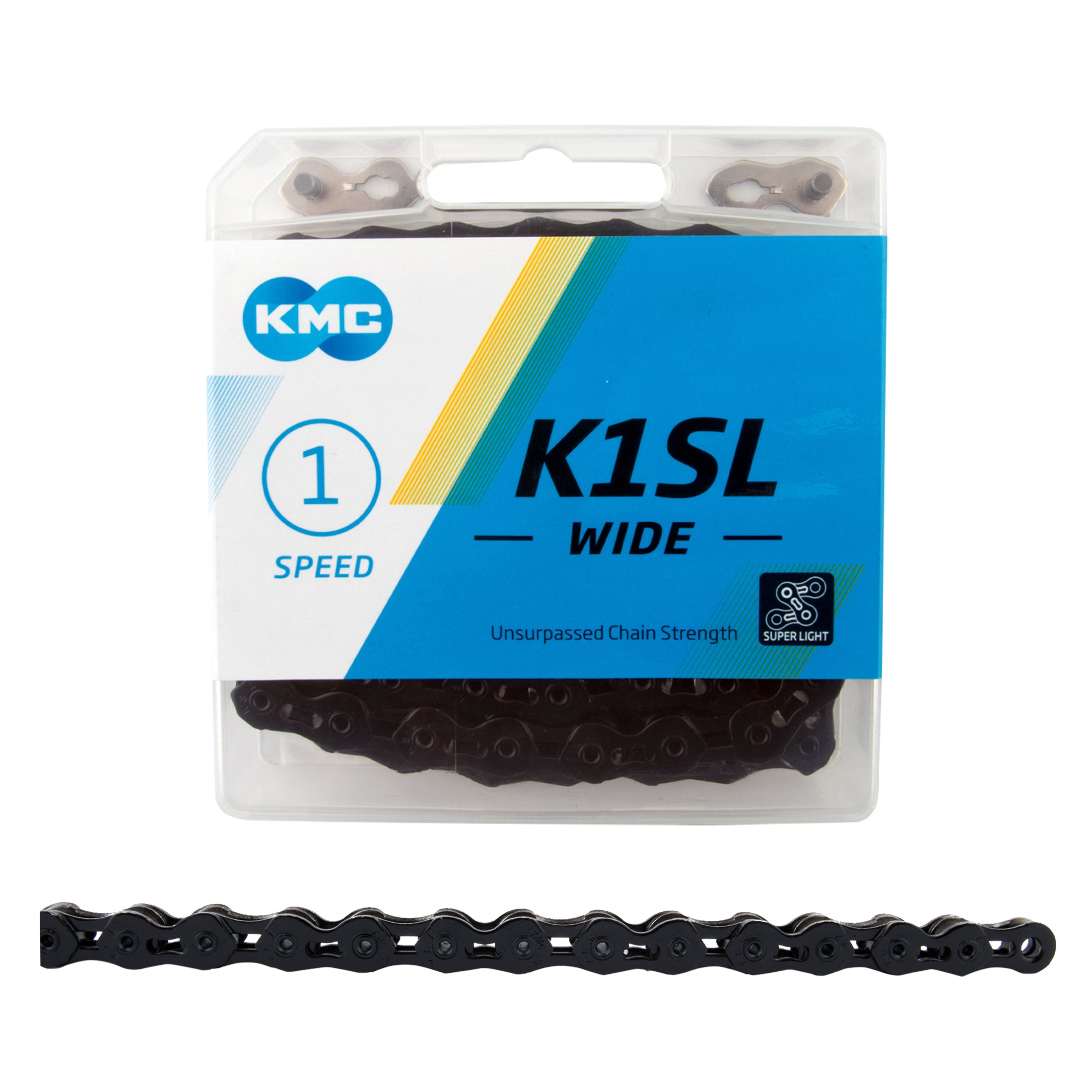 KMC K1SL WIDE BLACK FULL LINK CHAIN BMX