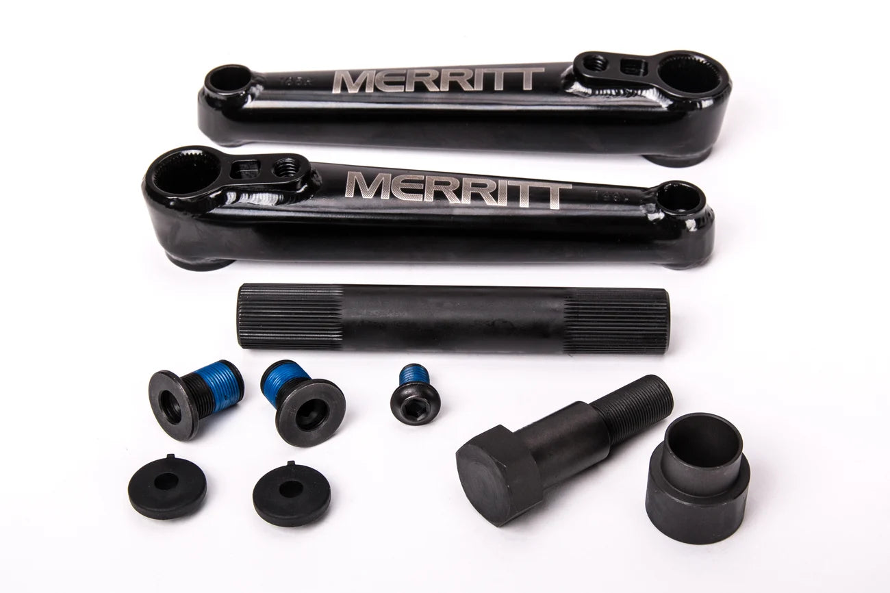 MERRITT CRANK SET BLACK 22MM WITH SPINDLE AND BOLTS AND CRANK PULLER TOOL