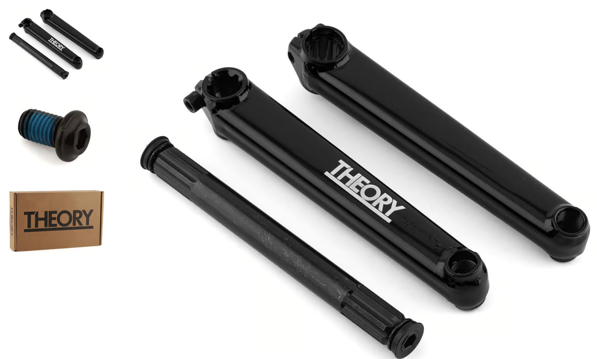 THEORY 8 SPLINE CRANK SET BLACK 19MM SPINDLE AND BOLTS