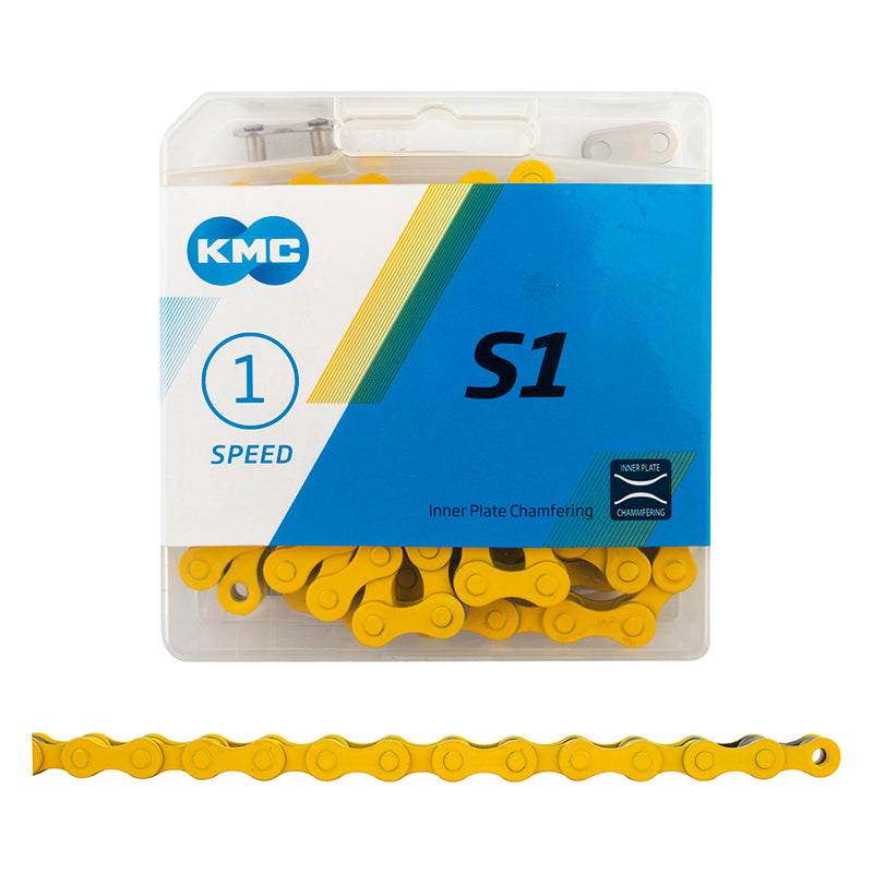 KMC S1 FULL LINK CHAIN YELLOW BMX